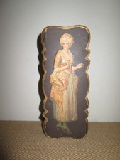 Antique Candy Cardboard Gift Box Keepsake Victorian Woman Lady ~  7.5