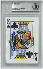 Matt Damon Signed Autograph Slabbed Rounders Playing Card Beckett BAS picture