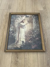 Vintage 1942 Warner Sallman Jesus Christ Knocking At The Door Framed Lithograph picture