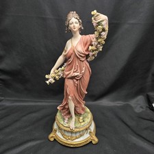 Vintage Tiche Tosca Capodimonte Porcelain Lady Flower Garland Figurine 13.5