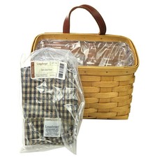 2005 LONGABERGER SMALL WALL POCKET BASKET, PROTECTOR, LINER picture