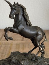 🦋70's PHIL HAUSER Rearing Brass 🦄 Unicorn Beautiful Detail picture