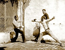 1880's Two Men Fencing Old Photo 8.5