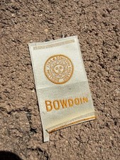 Antique Bowdoin College Egyptienne Luxury Tobacco Silk Scarf Circa 1910s picture