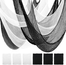 6-Pack Halloween Creepy Cloth - 30X72 Inch Black & White Halloween Gauze Spooky picture