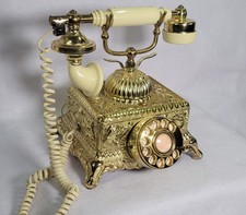 Vintage RadioShack Imperial Classic Rotary Telephone (KOREA) Gold Tone picture