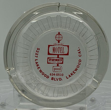 Vintage Cloud Motel Lakewood California Glass Advertising Ashtray Roadside picture