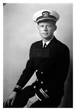 PRESIDENT JOHN F. KENNEDY AS A LT. IN THE US NAVY IN UNIFORM 4X6 B&W PHOTO picture
