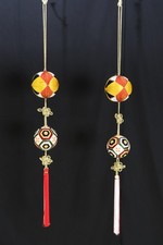 Vintage Japanese Yanagawa Sagemon Temari Ball Pair Set Silk Ornament Hinamatsuri picture