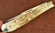 CASE XX USA 2000 BEAUTIFUL VINTAGE STAG SLIMLINE TRAPPER KNIFE V52048 SS (36984 picture