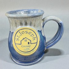 Deneen Pottery St Joseph Group Coffee Mug Cup Hand Made Stoneware USA Drip Glaze picture