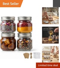 Thickened Glass 8 oz Mason Jars with Airtight Lids - Perfect for Crafts & Spices picture