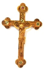 Large Olive Wood Wall Cross Crucified Hand Made Jerusalem Holy Land Blessing picture