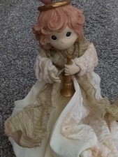 Vintage 1999 Precious Moments Christmas tree topper Angel Resin picture