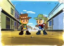 Bomberman Anime Cel Original Matching Background + Sketches Nintendo Video Game picture