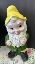 Vintage Hand Painted Boy Porcelain Figurine 17” Tall Garden Statue picture