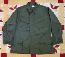 Vintage 60s US Army Jungle Jacket 4th Pattern Ripstop XL Regular Vietnam AS IS picture