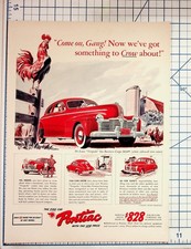 1941 Pontiac Torpedo Six Business Coupe Magazine Print Ad Rooster Art picture