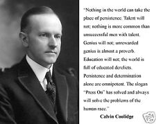 Calvin Coolidge President Motivational Quote 8 x 10 Photo Picture  picture
