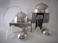 PAIR Vernon Panton-Flowerpot Pendant-23cm-Polished Aluminium by Unique Interieur picture