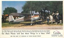 Postcard 1947 Cessna Aircraft advertising 23-9143 picture