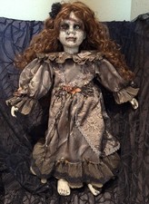OOAK Creepy Crackle Frankendoll, Handmade, 26 In Tall Halloween Prop picture