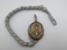Vtg Mid Century Post WW2 German Marksmanship Braided Lanyard Cord Plaque picture
