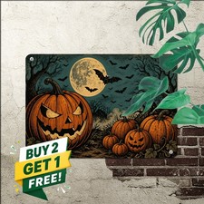 vintage halloween pumpkin scene jack lantern close foreground picture