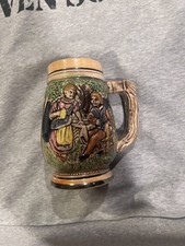 Rare Vtg Schloss Anholt 5.5” Ceramic German Beer Mug Stein Castle Barware Decor picture