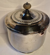 Vintage silver ice bucket, silver plated barware, insulated ice bucket, mid... picture