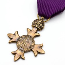 British Empire OBE Officer Cross Bronze Tone Military Medal Replica picture