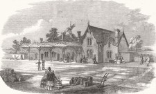 NORTHAMPTONSHIRE. The Leicester and Hitchin Railway. Kettering Station 1857 picture