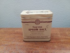 Vintage Squibb's Epsom Salt Tin, Medicinal, Good Condition-1920's picture