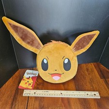 Bioworld POKEMON EEVEE Head PLUSH Make Up Storage COSMETIC Spacious CASE Bag NEW picture