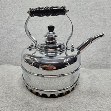 Vintage Simplex Patent Tea Kettle Chrome Over Solid Copper Whistling England picture