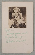 CAROLE LANDIS - Hollywood Actress / Film Star - Genuine Signed Autograph w/COA picture