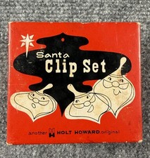 Vintage HOLT HOWARD Santa Clips, Set Of 6 With Box, Very Rare picture