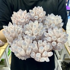 5.95LB Newly discovered Blue Phantom quartz crystal cluster mineral sample - picture