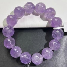 Natural Purple lavender Amethyst Gemstone Round Beads Bracelet 16mm picture