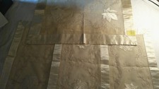 4 Pc Antique/Vintage Luxury Silk & Lace Gold Doilies/Tableware MWT picture