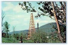 c1940 Penn-Brad Historical Oil Well Park Custer City Tower Pennsylvania Postcard picture