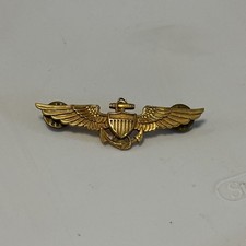 US Navy Naval Aviator Insignia USN Wings by Balfour LGB 1/20 10K GF gold finish picture