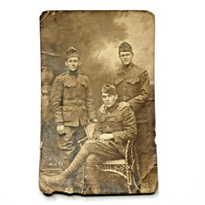 WWI RPPC Postcard U.S. Soldiers Group Portrait Army Uniform Unposted picture