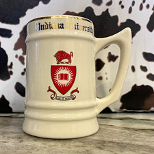 VTG W.C. Bunting Co. Indiana University Ceramic Beer Stein w/ 22K Gold Rim Crest picture