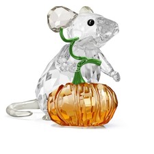 Swarovski Idyllia Mouse Pumpkin Crystal Figurine Fall Halloween Decor 5732809 picture