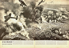 Aerial View Battle of Stalingrad Dornier Do 217 Pummels Defenses Vtg Mag Excerpt picture
