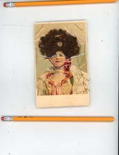 circa 1910 postcard Real Hair Beautiful Brunette Edwardian Woman, glamour,b picture