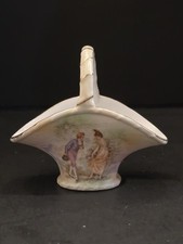 Antique Royal Bayreuth Tapestry Porcelain Basket Courting Couple Bavaria Germany picture
