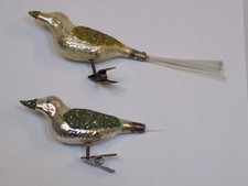Western Germany Blown Glass Bird Clip Ornament Christmas Tree Set 2 Lot 5.75 Old picture