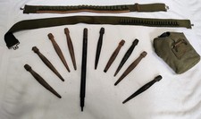 Authentic D-DAY-worn World War 2 CANTEEN & (2) AMMO Belts plus Army TENT PEGS ✨ picture